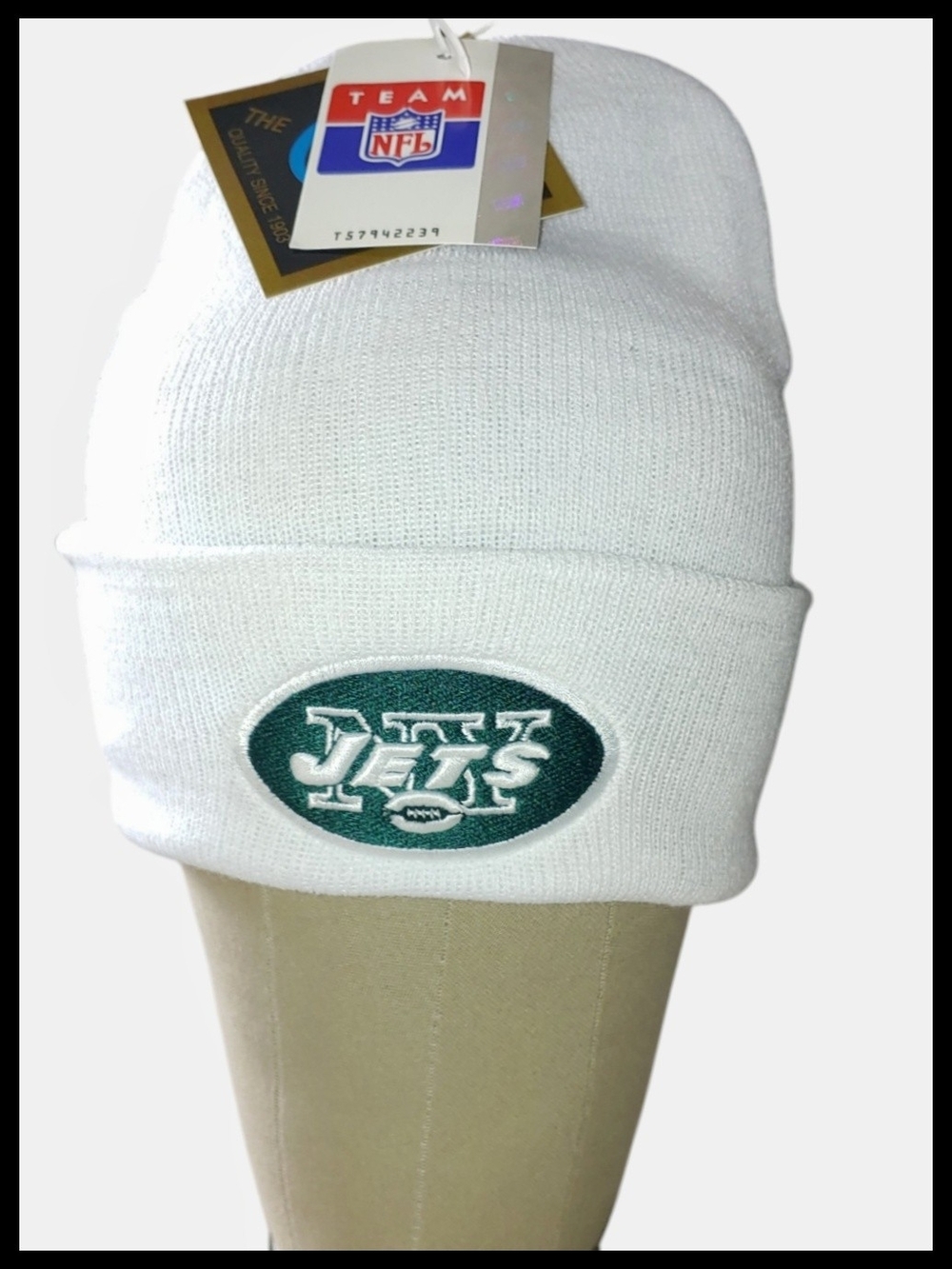 NWT New York Jets White Cuffed Beanie - NFL Team